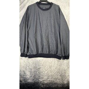 Eagle Golf‎ Crewneck Pullover Windbreaker Size XL Blue Gray Checker Vtg Men’s